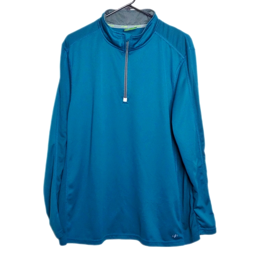 Nordic Track NT Dri Blue Half Zip Long Sleeve Athletic Pullover Jacket Size XL